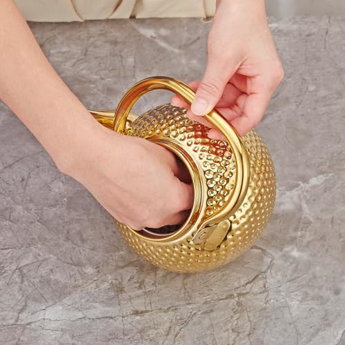 1200ml Teapot with Infuser Stainless Steel Lifting Handle Tea Maker Gold