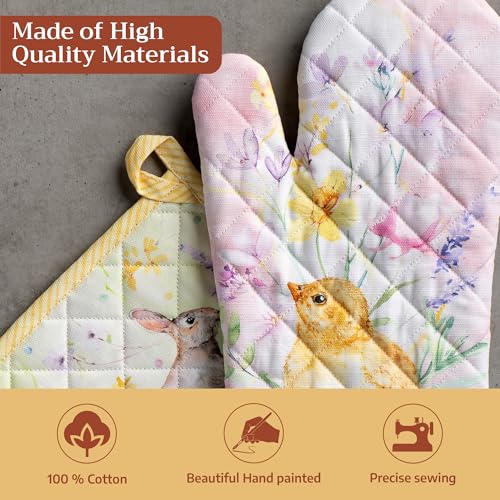 100% Cotton Oven Mitt & Pot Holder Set (2 Count)