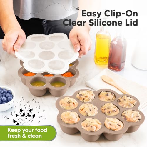 Silicone Food Freezer Trays with Lid (10 Count)