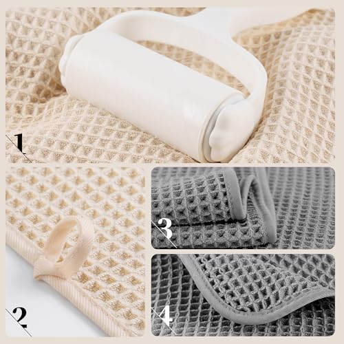 430 GSM Poly Blend Microfiber Quick Dry Waffle Bath Towel (4 Count)
