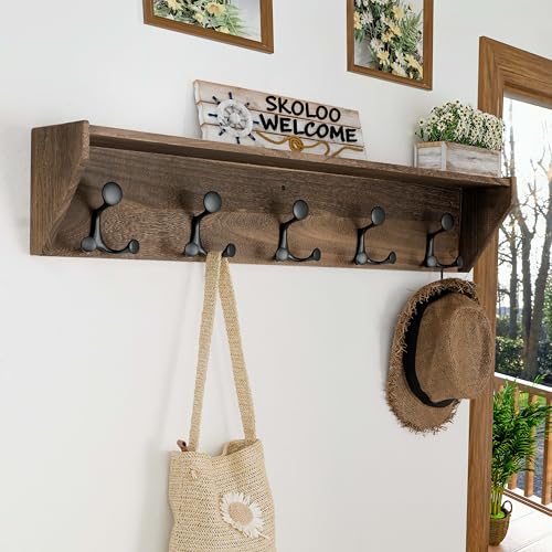 Wall Shelf with Hooks