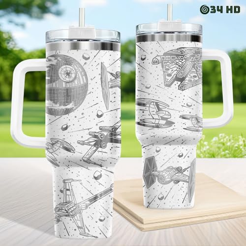 Galaxy Spaceship Sci Fi 40 oz Tumbler with Handle