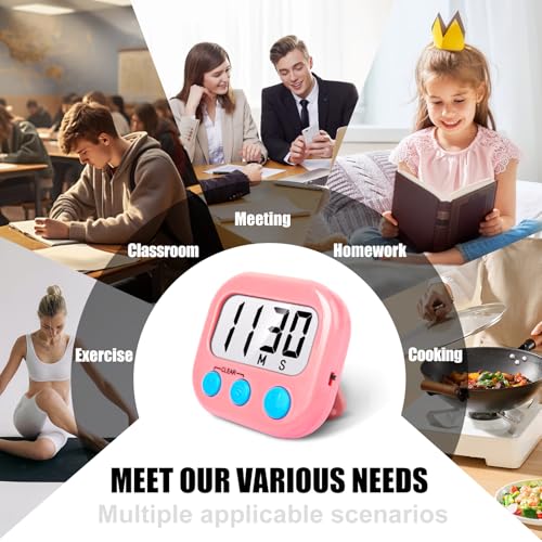 Digital Kitchen Timers for Cooking (6 Count)