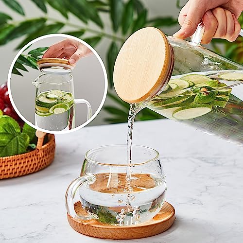 2 Sets Glass Pitcher with Lid