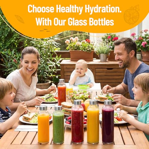 Clear Glass Bottles with Lids (6 Count)