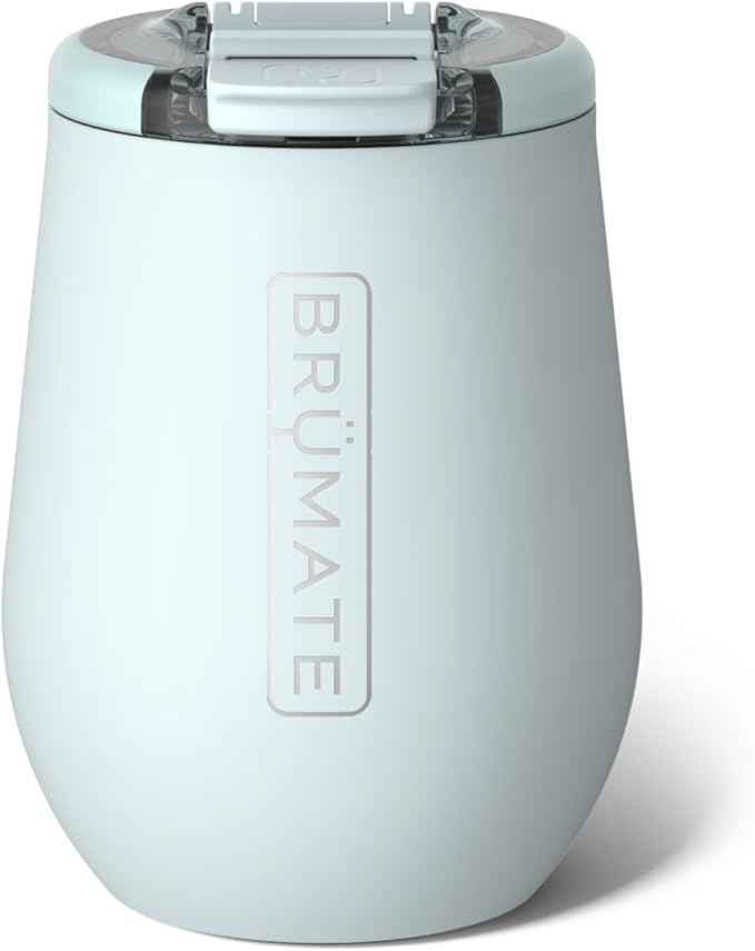 BrüMate Uncork'd 14oz 100% Leakproof Insulated Wine Tumbler | Locking Lid | Insulated Stainless Steel Wine Glass | Perfect For Travel & Outdoors | BPA-Free (Blue Agave)