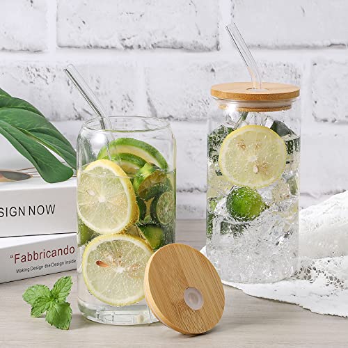 Glass Cups with Lid and Straw (8 Count)