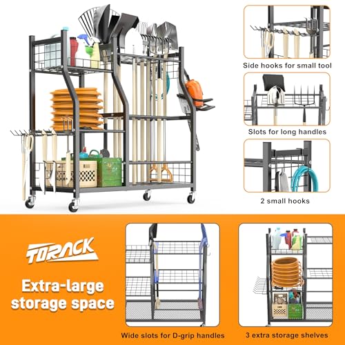 Garden Tool Organizer with Wheels