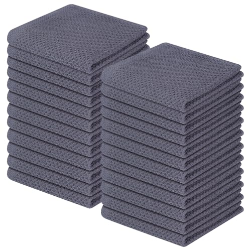 100% Cotton Waffle Weave Kitchen Dish Cloths 24 (24 Count)