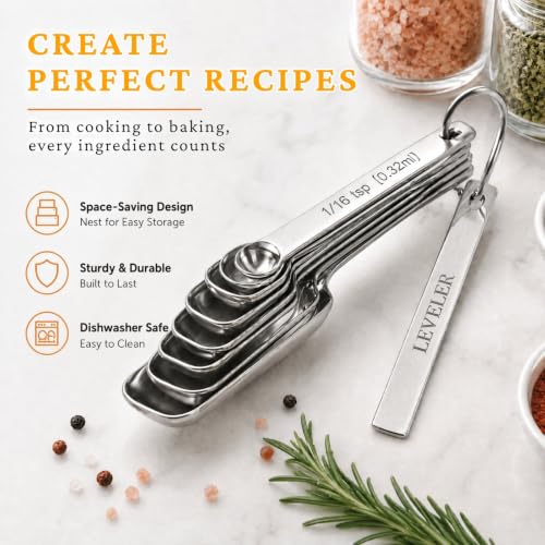 23 Pcs Stainless Steel Measuring Spoons Set with Leveler (23 Count)