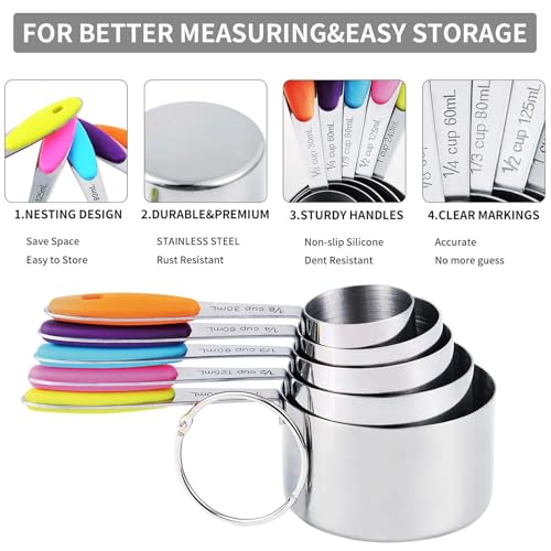 measuring cups and magnetic measuring spoons set