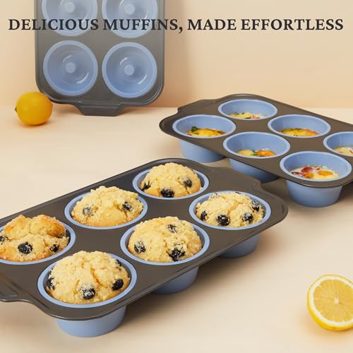Jumbo Silicone Muffin Pan with Metal Frame
