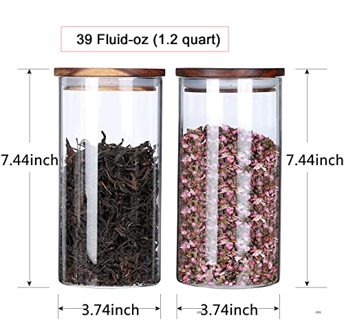Glass Tea Canisters for Loose Leaf Tea (2 Count)