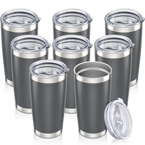 20 oz Tumbler with Lid Stainless Steel Insulated Tumblers Bulk Cups Mug (8 Count)