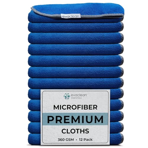 Premium Microfiber Cleaning Cloth 16"x16" (12 Count)