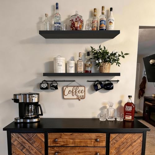 Black Floating Shelves 35.4in