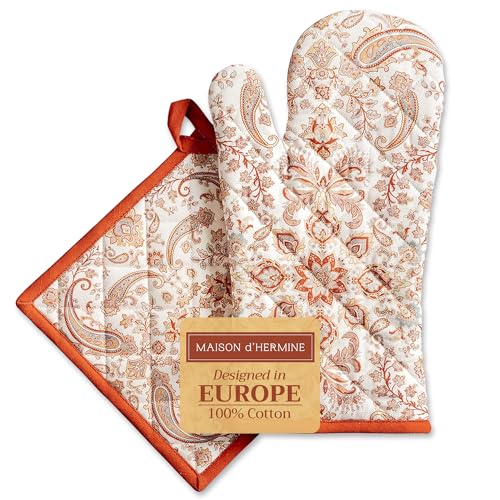 100% Cotton Oven Mitt & Pot Holder Set (2 Count)