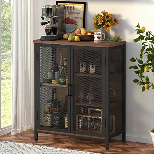 Small Lockable Coffee Bar Cabinet for Liquor