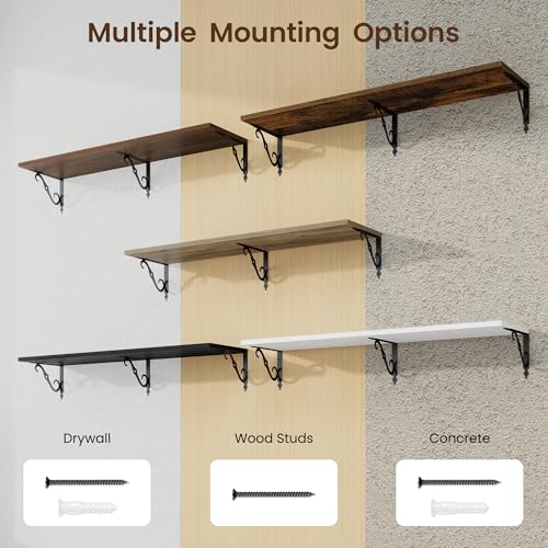 12 Inch Deep Floating Shelves for Wall (2 Count)