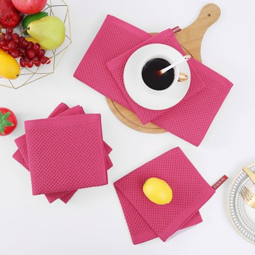 100% Cotton Waffle Weave Kitchen Dish Cloths 6 (6 Count)