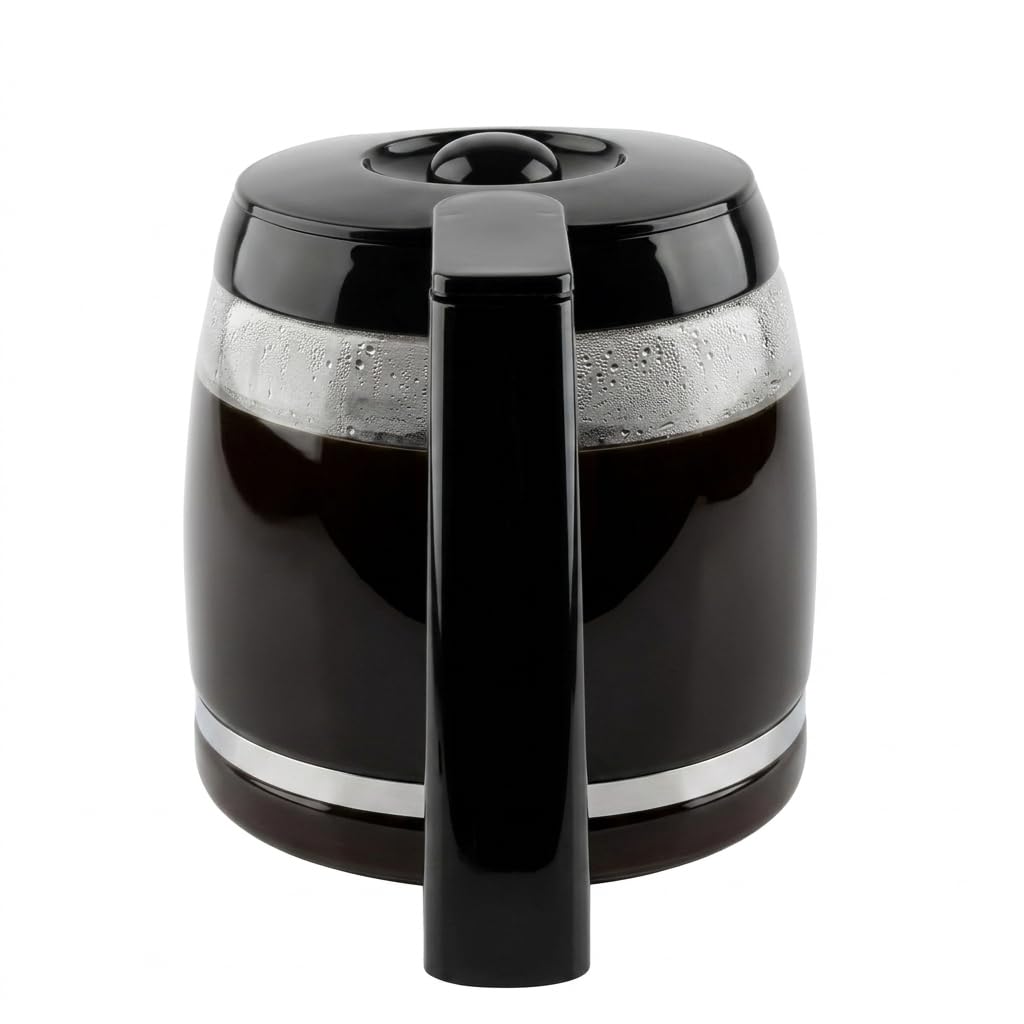 Black and glass replacement carafe for drip coffeemaker