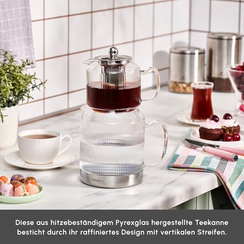 Kelly Midi Borosilicate Glass Teapot Set with Infuser (2 Count)