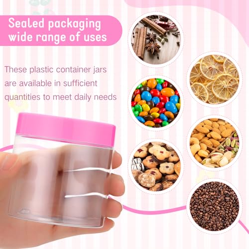 4 Pcs Plastic Jars Wide Mouth with Lids (4 Count)