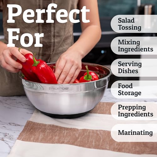 6pc Stainless Steel Mixing Bowls with Lids Set (6 Count)
