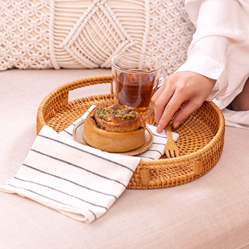 Rattan Round Serving Tray