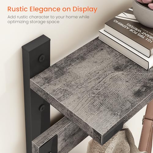 Coat Rack Wall Mount with Shelf