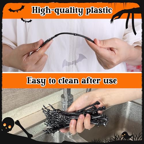 60 Pcs 5.9''x1.5'' Halloween Skeleton Cocktail Stirrers