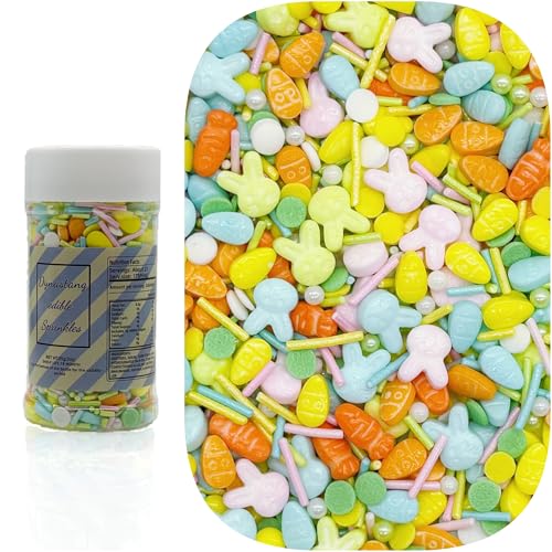 Rabbit Carrot Sprinkles Mixed Style Edible Cake Decorations Cupcake Toppers Cookie Perfect for Cakes (3 Ounce)