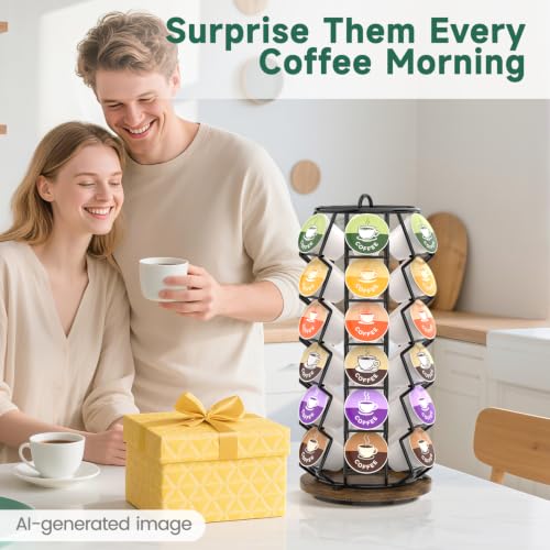 K Cup Coffee Pod Holder Organizer Carousel for Counter