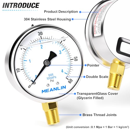 0~60Psi Stainless Steel 1