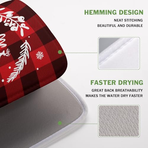 Merry Christmas Dish Drying Mat for Kitchen Counter
