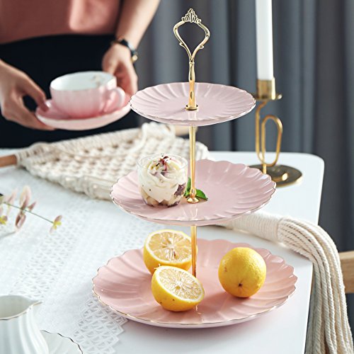 Sweejar 3 Tier Ceramic Cake Stand Wedding