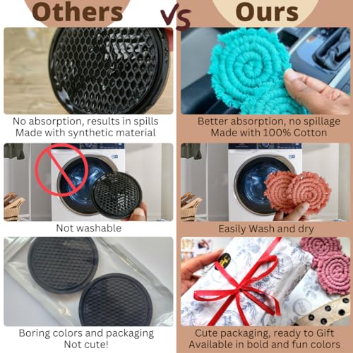 Cotton Car Coasters for Cup Holders (2 Count)