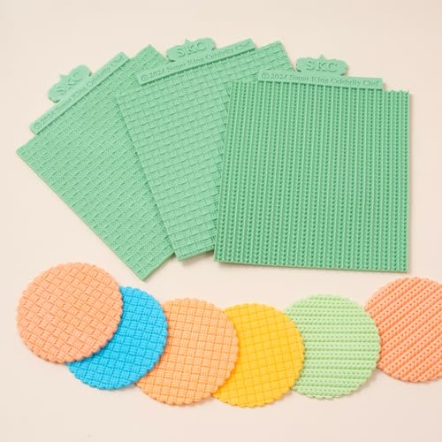 Sweater Texture Fondant Impression Mats Knit Fondant Embosser Texture Mats for Clay Cake Decorating Fondant Molds Set of 3