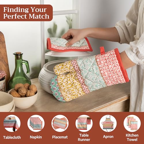100% Cotton Oven Mitt & Pot Holder Set
