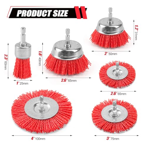 Nylon Wire Wheel Cup Brush Set (6 Count)