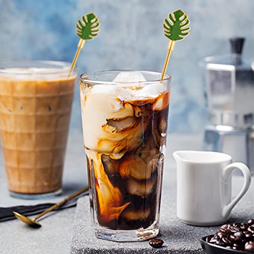 Palm leaf Drink Stirrer Sticks Stainless Steel Coffee Beverage Stirrers