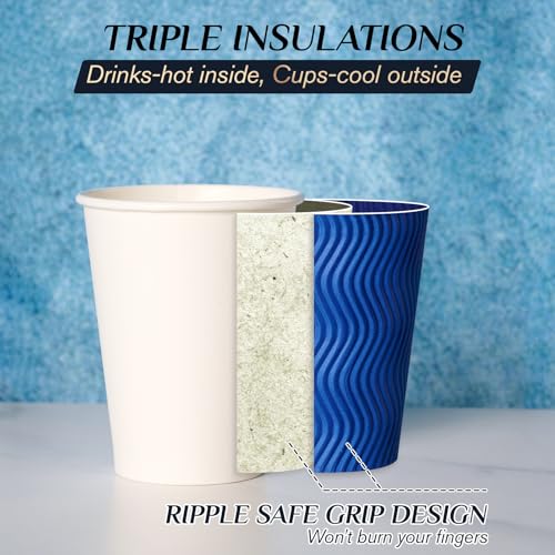 Disposable Paper Coffee Cups (120 Count)