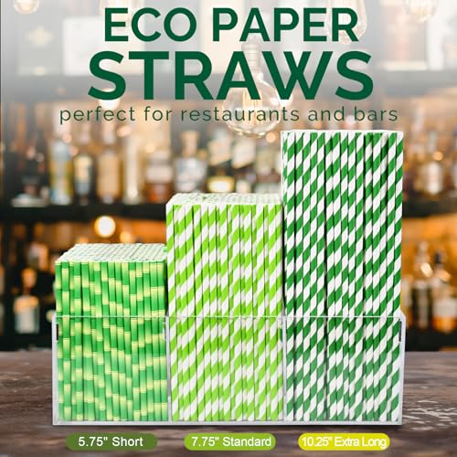 5.75 inch Short Bamboo Paper Straws & Stirrers for Cocktail and Coffee (500 Count)