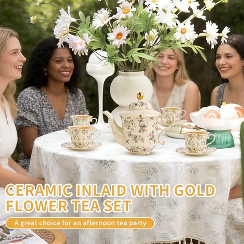 Country Roses Porcelain Tea Set