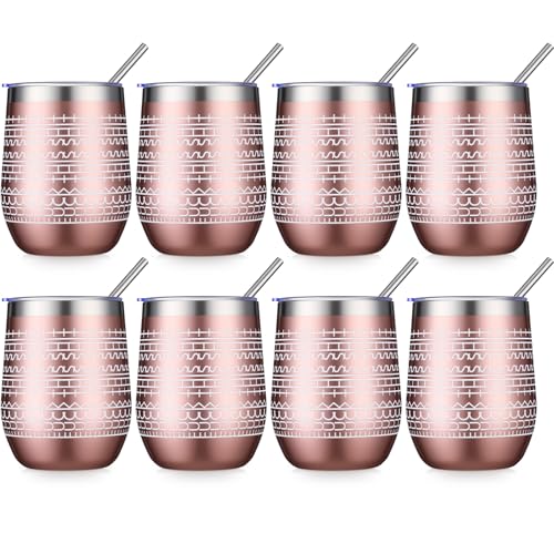 8 Pcs 12 oz Funny Message Coffee Mug Birthday White Elephant Gifts Stainless Steel Insulated Tumblers Wine Cup Gag Gift for for Employee Appreciation Coworkers Friends Father (8 Count)