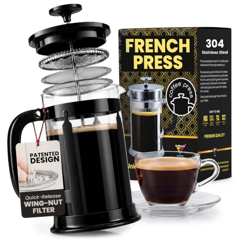 EzDtach French Press Coffee Maker 34oz Black