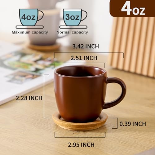 Stackable Porcelain Mini Espresso Cups and Saucers Set of 6 (6 Count)