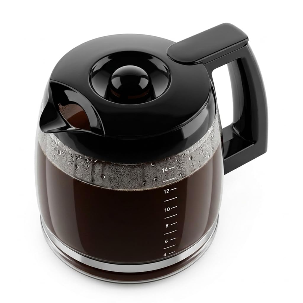 Replacement coffee pot with comfort grip handle