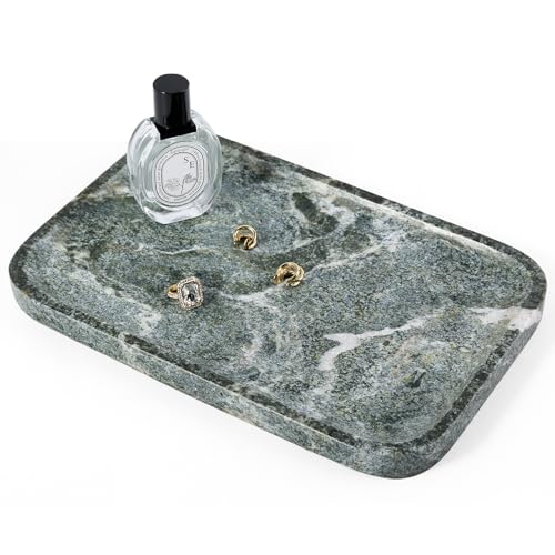 Marble Tray 12"x8" Natural Marble Vanity Tray for Countertop Bathroom Kitchen Dresser