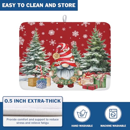 Christmas Dish Drying Mat for Kitchen Counter